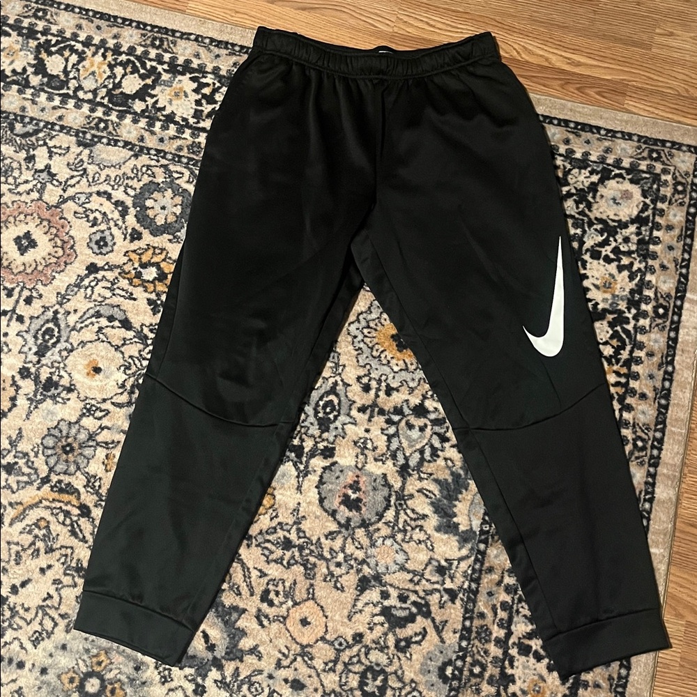 Nike Black Joggers with White Swoosh